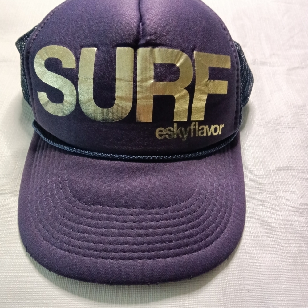 🦋 Otto Collection SURF Trucker Hat Blue Gold Foil Adjustable